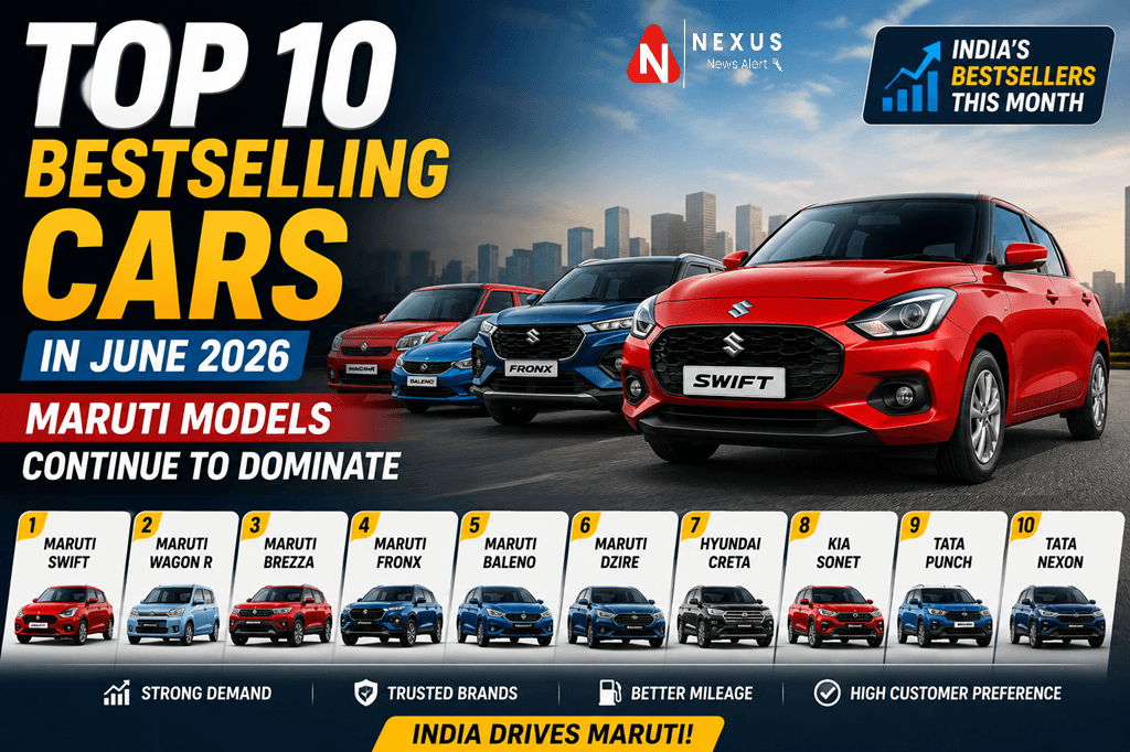 Top 10 Bestselling Cars in June 2026: Maruti Models Continue to Dominate