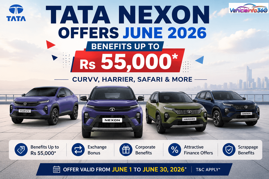 Tata Nexon Offers June 2026: Benefits Up to Rs 55,000 | Curvv, Harrier, Safari & More